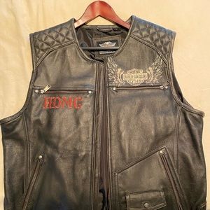 Leather Harley Davidson Vest size XL
